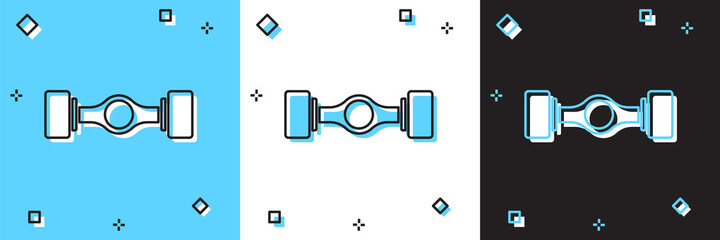 Set Chassis car icon isolated on blue and white, black background. Vector.