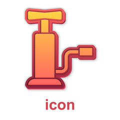 Gold Car air pump icon isolated on white background. Vector.
