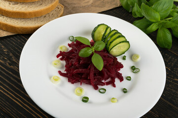 Grated Pickled Beet Root Isolated on White Background