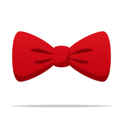 Red bow tie vector isolated illustration