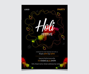 Holi Indian Festive Flyer | Template Design | Holi Colorful Flyer