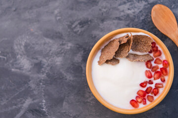 Natural Yogurt with granadine (healthy breakfast)