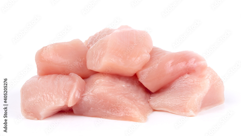 Wall mural raw chicken meat isolated on white background