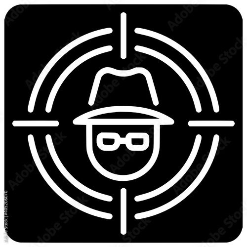 Hacker Target Icon Outline Style Vector Target Outline Black Hacker Icon Technology Isolated Design Vector Cyber Safety Thin Access Canvas Print Acce Ruby