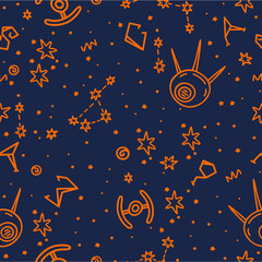 hand drown doodle space, details, pattern