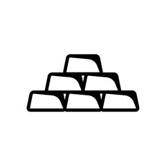 Golden bar black line vector icon.