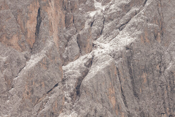 Detail of vertical Dolomites wall in Italy