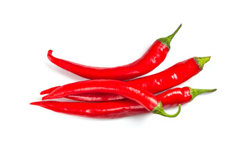 Chili red papper on white isolated background