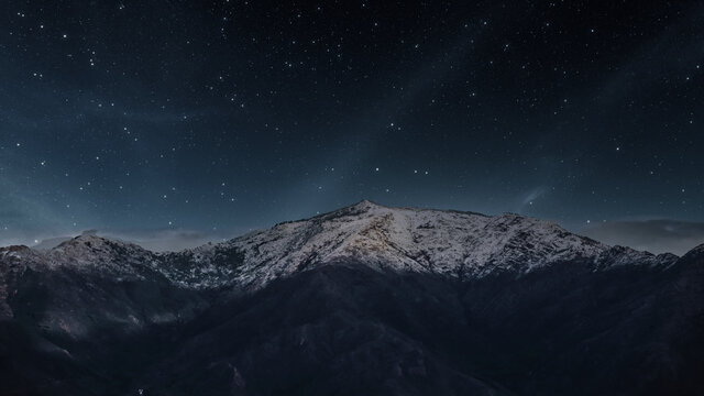 starry night sky over mountain © VanjaGPhotography