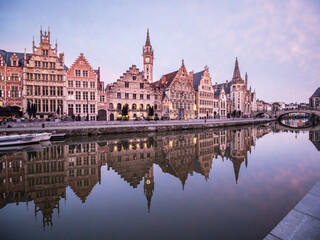Obraz premium Historical architecture of Gent city centre in Belgium