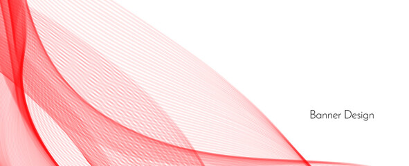 Abstract modern red wave banner vector background