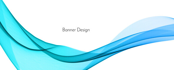 Modern blue motion flowing wave banner background