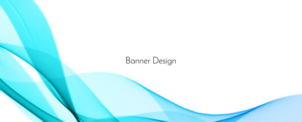 Modern blue motion flowing wave banner background