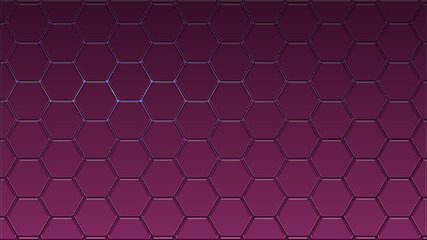 Violet honeycomb mosaic pattern. 80s futuristic techno style background illustration