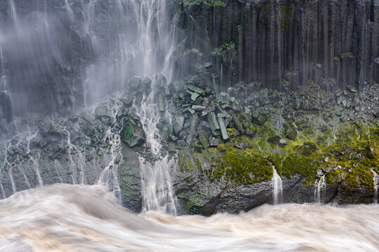 Columnar basalt at the Dettifoss waterfall. - Powered by Adobe