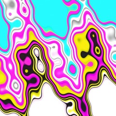 Fototapeta premium Yellow pink violet swirls, waves, abstract colorful background with circles