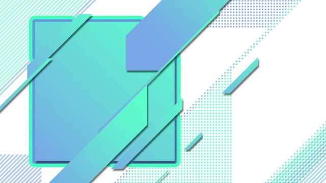 Abstract loop animation with colored placeholder square logo. 3D rendering HD