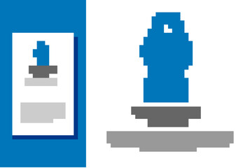 Fototapeta premium Blue Hands in praying position icon isolated on white background. Prayer to god with faith and hope. Logo design template element. Vector.