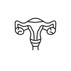 Female reproductive system line black icon. Sign for web page, mobile app, button, logo