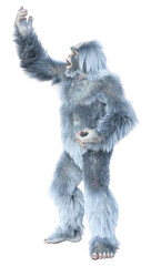 3D Rendering Yeti on White