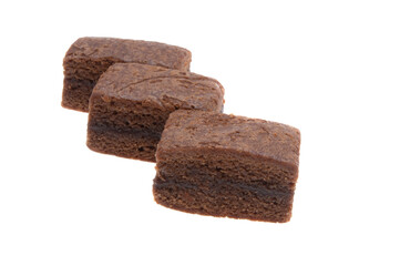 american chocolate brownie cake isolated