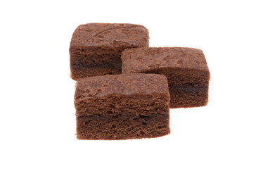 american chocolate brownie cake isolated