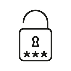 Lock Outline Vector Icon. Modern Style, Premium Quality.