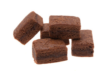 american chocolate brownie cake isolated
