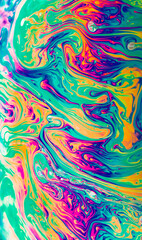 Rainbow colors created by soap bubble for background
