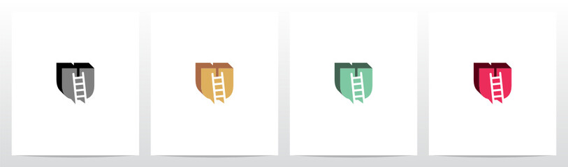  Ladder On Letter Logo Design U © recehan