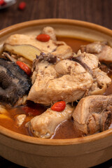Taiwanese food - Homemade delicious sesame oil chicken soup