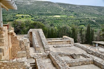 Ruins of the ancient Minoan palace of Knossos on Crete Greece