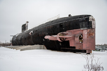 black submarine in the Museum of Technology