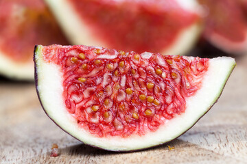 sliced fruit of ripe figs