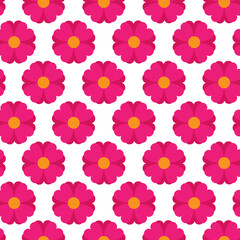 This is a seamless pattern of flowers on a white background. Wrapping paper.