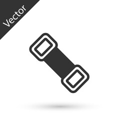 Grey line Chest expander icon isolated on white background. Vector.