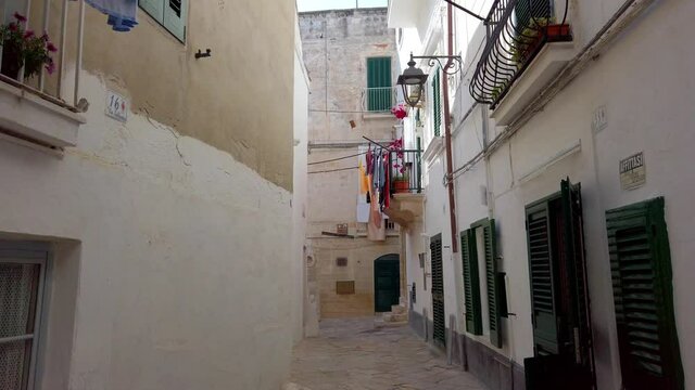 ITALY, MONOPOLI. 2019, JUNE, 10th, Old town  of Monopoli, Apulia, Italy