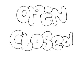 Open Sign Closed. for use in cafes, buildings, shops and others