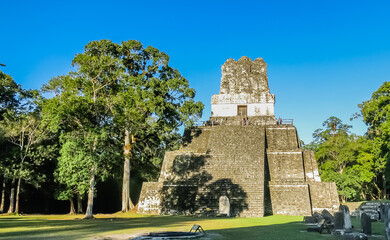 Temple of the Masks, El Peten, Grand Plaza, Tikal National Park, Yucatan, Guatemala