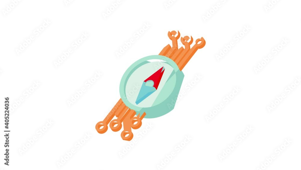 Poster compass icon animation best object on white background