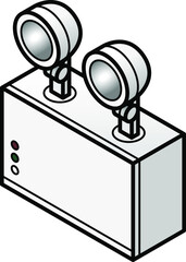 Rechargeable emergency lights with two lamps.