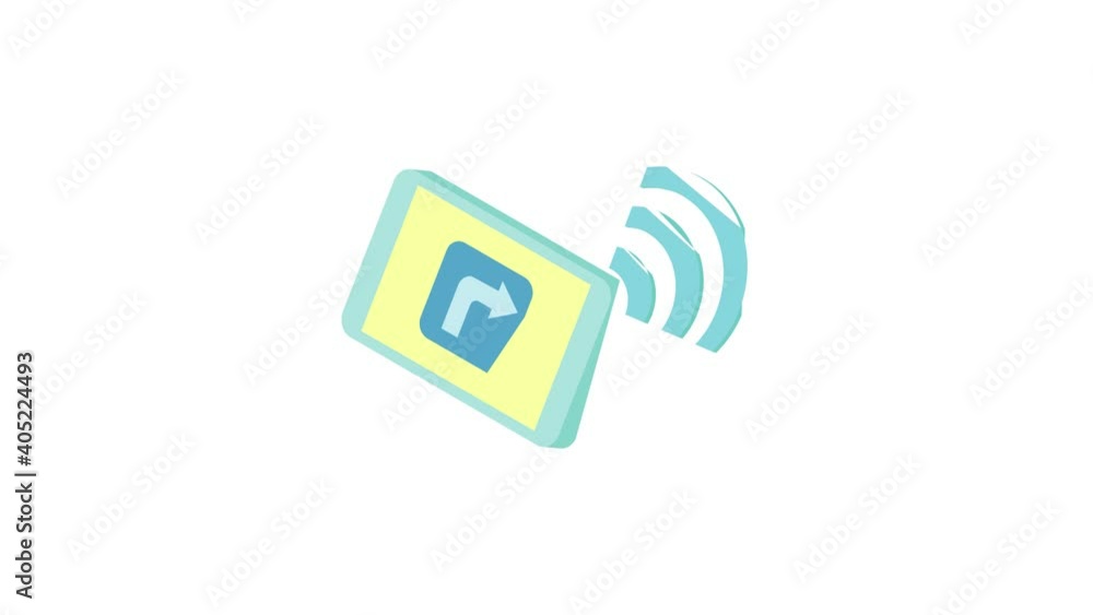 Poster wi fi on phone icon animation best object on white background