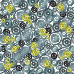 Gears pattern seamless vector image