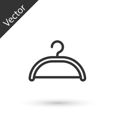 Grey line Hanger wardrobe icon isolated on white background. Cloakroom icon. Clothes service symbol. Laundry hanger sign. Vector.