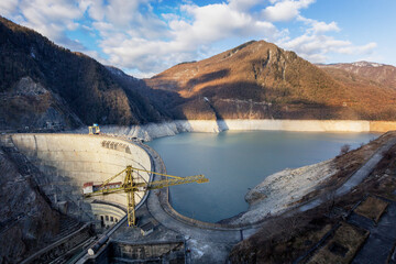  Inguri Dam, world?s highest arch dam, located on the Inguri River in western Georgia on Caucasus mountain range.