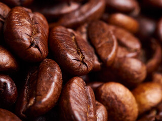 Coffee beans macro