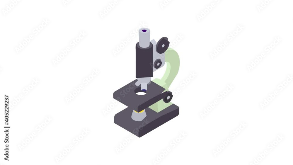 Poster microscope icon animation best object on white background