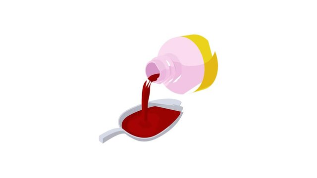 Medical syrup icon animation best object on white background