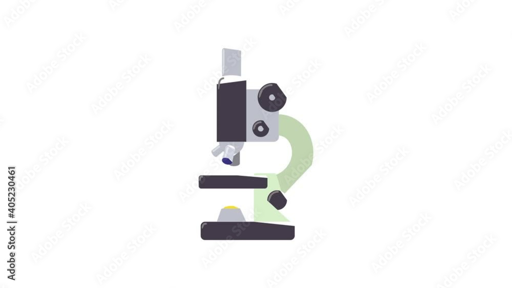 Poster microscope icon animation best object on white background
