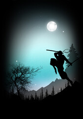 The Dark Ninja silhouette art © Nig3la